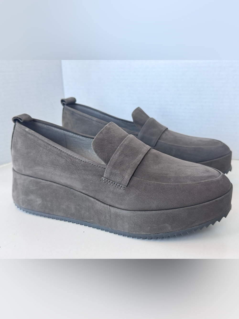 Eileen Fisher Max Nubuck Wedge Loafers Suede Nubuck Pumps Women’s Size 9.5